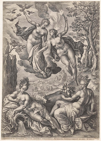 The Four Elements, Johannes Wierix, 1601 Canvas Print