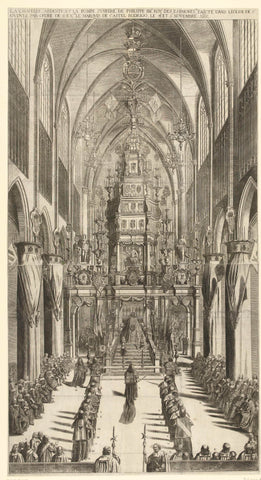 Funeral service for Philip IV in Brussels, 1665, Jan van Troyen, 1666 Canvas Print