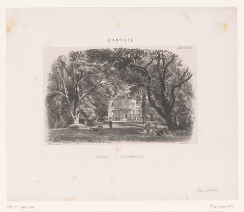 View of the castle of Montmorency among the trees, François-Louis Français, 1857 Canvas Print