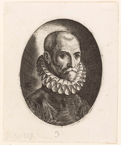 Portrait of Johannes Stradanus, Johannes Wierix, 1583 - 1596 Canvas Print