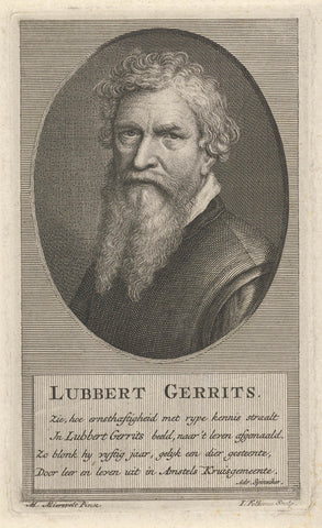 Portrait of Lubbert Gerrits, Jacob Folkema, 1702 - 1767 Canvas Print