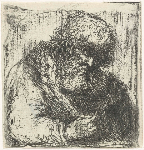 Old man, Jan Chalon, 1748 - 1795 Canvas Print