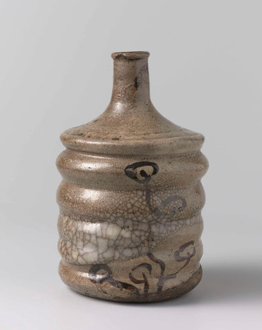 Sake bottle with flowering plants, anonymous, c. 1600 - c. 1699 Canvas Print