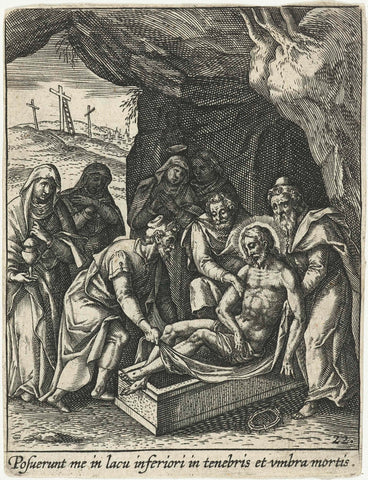 Burial of Christ, Adriaen Collaert, 1570 - 1618 Canvas Print