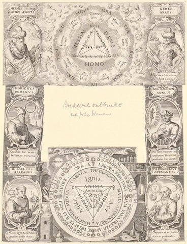 Kabbalistic symbols surrounded by portraits of famous alchemists, Aegidius Sadeler, 1609 Canvas Print