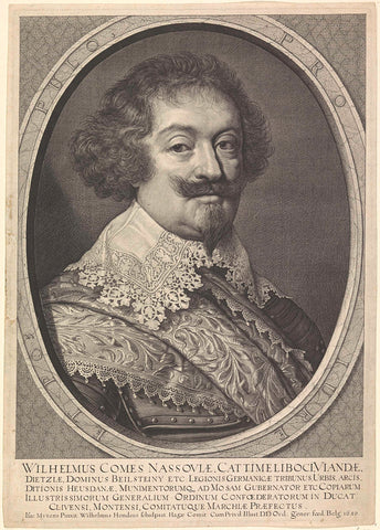 Portrait of William, Count of Nassau-Siegen, Willem Hondius, 1630 Canvas Print