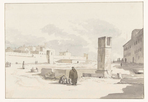 Cityscape in Giovenazzo, Louis Ducros, 1778 Canvas Print