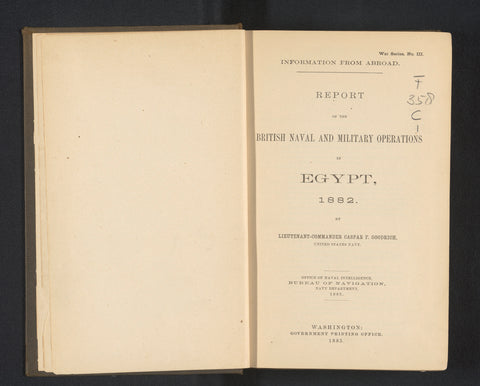 Report of the British naval and military operations in Egypt 1882, Caspar Frederick Goodrich, 1885 Canvas Print