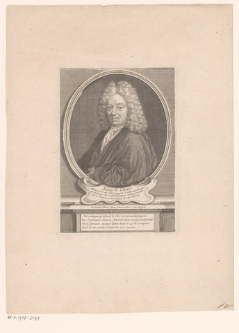 Portret van Jean le Clerc, Etienne Desrochers (attributed to), c. 1726 Canvas Print