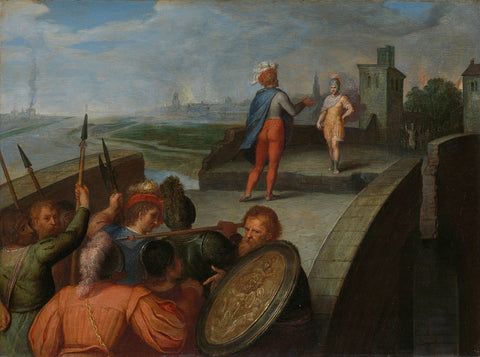 The Peace Negotiations between Julius Civilis and the Roman General Cerialis, Otto van Veen, 1600 - 1613 Canvas Print