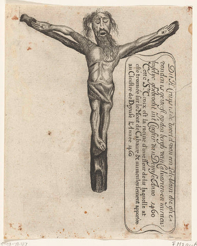 Miraculous crucifix in the monastery of Deinze, 1460, anonymous, 1600 - 1699 Canvas Print