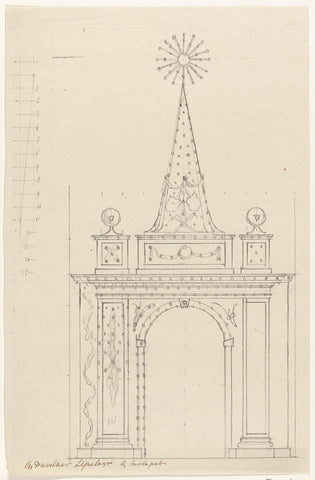 Design for illumination of the house of Hasselaar Lynslager in Amsterdam, 1788, Hendrik G. van Raan, 1788 Canvas Print