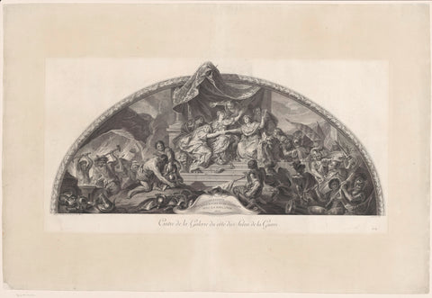 Ceiling painting in the Grande Galerie of Versailles depicting the alliance between Spain, the Holy Roman Empire and the Netherlands, Laurent Cars, 1752 Canvas Print