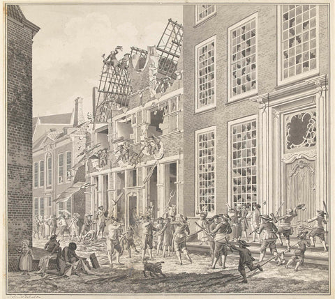 Plundering of the house of Lucas van Steveninck, 1787, Jan Arends, 1787 Canvas Print