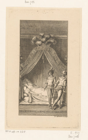 Francesco and Marco next to the bed of the newly murdered Kassandra, Daniel Nikolaus Chodowiecki, 1782 Canvas Print