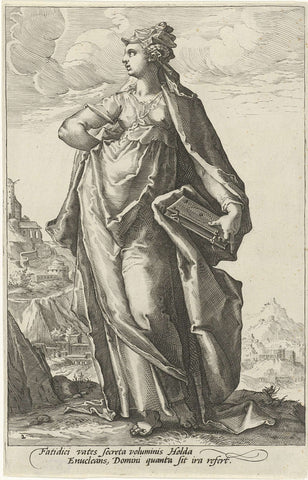 Hulda, Jacob Matham (attributed to), 1588 Canvas Print