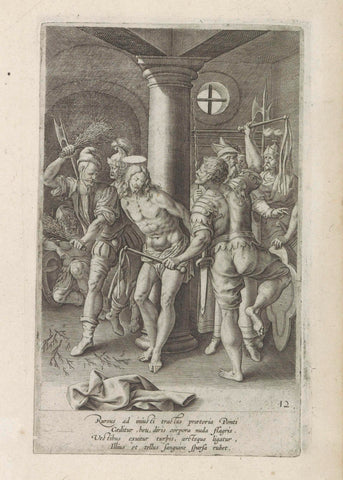 Flogging of Christ, Antonie Wierix (II), 1585 Canvas Print