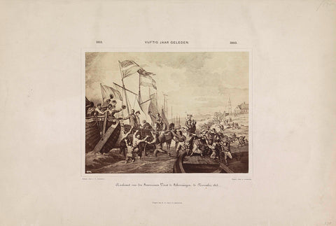 Print of the arrival of King William I at Scheveningen, 1813, WHL, 1863 Canvas Print