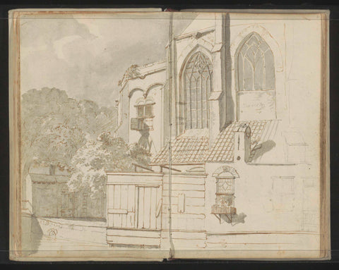 Rear of the Nieuwe Kerk in Delft, Johannes Huibert Prins, c. 1783 - c. 1797 Canvas Print