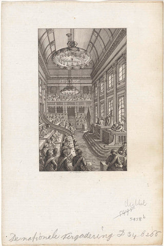 First National Assembly in The Hague, 1796, Reinier Vinkeles (I), 1805 Canvas Print