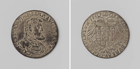 Charles V, German emperor, calculation medal of the emperor's office, anonymous, 1550 Canvas Print