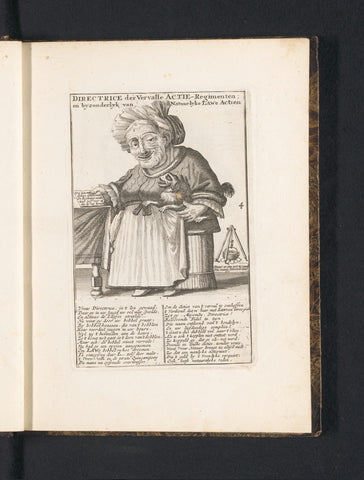 Dwarf as an old woman with a dog on her arm, 1720, anonymous, 1718 - 1720 Canvas Print