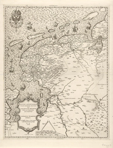 Map of Friesland, Groningen, Drenthe and Overijssel, Jacob Bos, 1558 Canvas Print