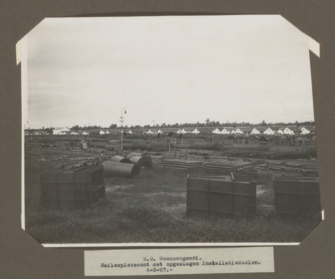 S.O. Goenoengsari. Rail yard with stored Plant portions. 4-2-27., anonymous, 1927 Canvas Print