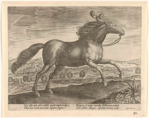 Horse from Arabia, Hans Collaert (I) (attributed to), c. 1578 - c. 1582 Canvas Print