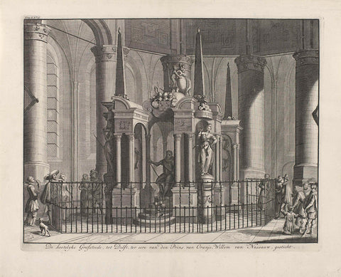 Tomb of William I, Prince of Orange, 1623, Jan Luyken, 1730 Canvas Print