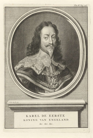 Bust portrait of Charles I of England, Bernard Picart, 1729 Canvas Print