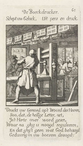 Printer, Jan Luyken, 1694 Canvas Print