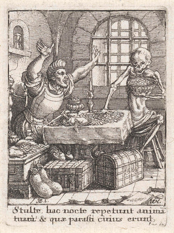 The Rich Man and Death, Wenceslaus Hollar, c. 1680 Canvas Print