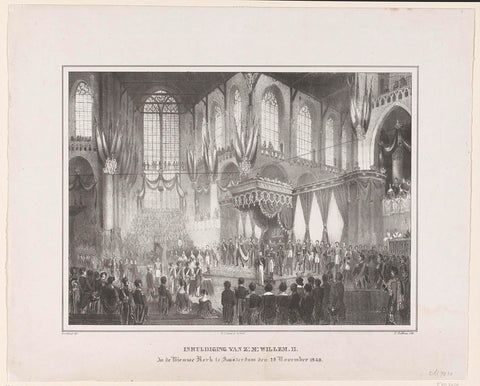 Inauguration of the Z:M: Willem. II. In the Nieuwe Kerk in Amsterdam den 28 November 1840, George Coutteau, 1840 Canvas Print