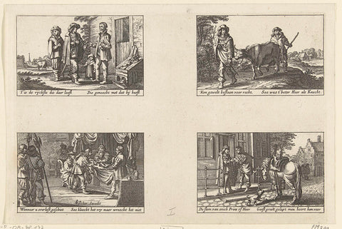 The first four episodes of the Jurisprudence of Count William III, anonymous, 1600 - 1652 Canvas Print