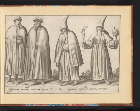 Two Jesuits and two Capuchin monks, Abraham de Bruyn, in or before 1581 Canvas Print