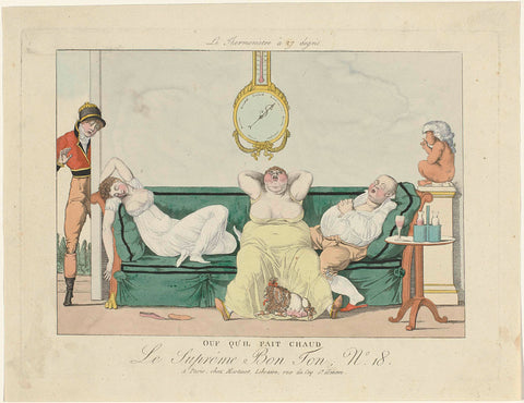 Le Supreme Bon Ton, 1800-1815, No. 18: Ouf qu'il fait chaud, anonymous, 1800-1815 Canvas Print