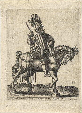 Spanish rider with rifle, Abraham de Bruyn (attributed to), 1577 Canvas Print