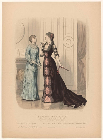 Les Modes de la Saison, Journal illustré de la Famille, 1880, 10th year, No. 20, No. 598: Au Sablier, Deuil complet (...), anonymous, 1880 Canvas Print