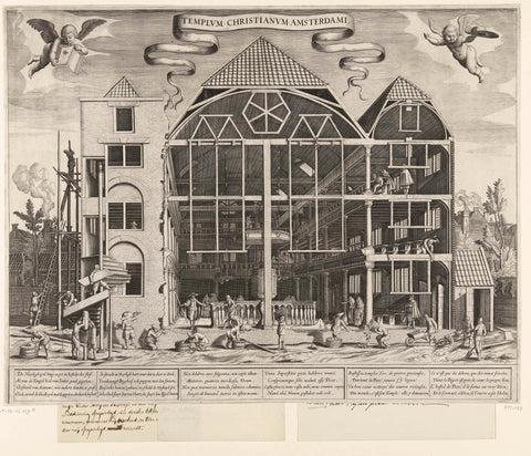 The Remonstrantse (Arminian) Church on the Keizersgracht in Amsterdam under construction, 1630, Frans Brun, 1630 Canvas Print