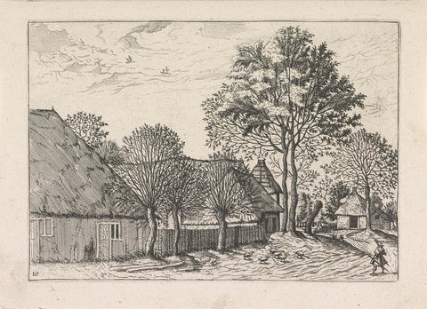 Farms along a road, Johannes or Lucas van Doetechum, 1610 - before 1676 Canvas Print