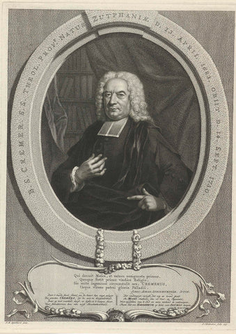 Portrait of Bernard Sebastiaan Cremer, Jacob Houbraken, 1757 Canvas Print