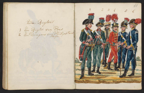 Six different uniforms, S.G. Casten, 1795 - 1796 Canvas Print