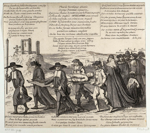 French cartoon on the alleged death of William III, 1690, anonymous, 1690 Canvas Print