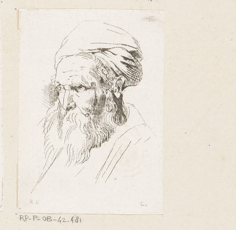 Head of a Man with a Turban, Anne Claude Philippe Caylus, 1735 Canvas Print