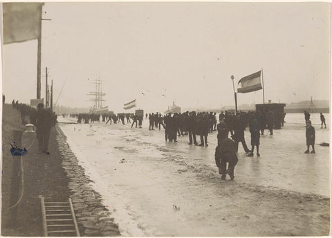 Ice rink on the North Sea Canal, 1907, anonymous, 1907 Canvas Print