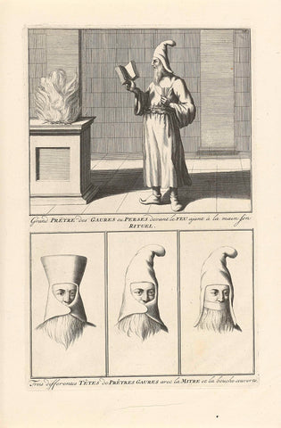 Representations of Persian priest, Bernard Picart (workshop or), 1728 Canvas Print