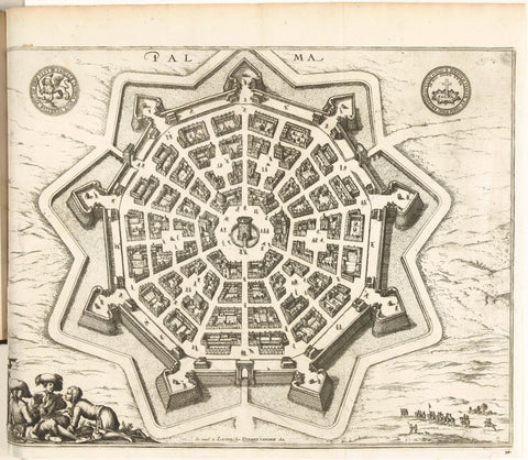 Map of Palmanova, 1726, anonymous, 1726 Canvas Print