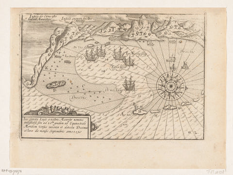 Map of the Speech of Mauritius, 1598, anonymous, 1619 Canvas Print