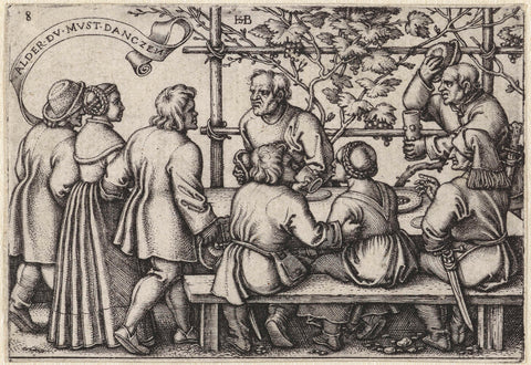 Peasants at a Feast, Hans Sebald Beham, 1546 - 1547 Canvas Print